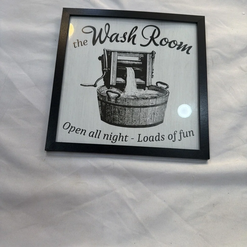 Laundry Room Wash Dry Fold Iron‎ Handmade Wooden Sign